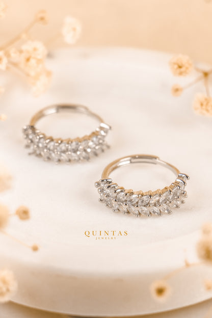 Sparkling Leaf Silver Ring (Adjustable)