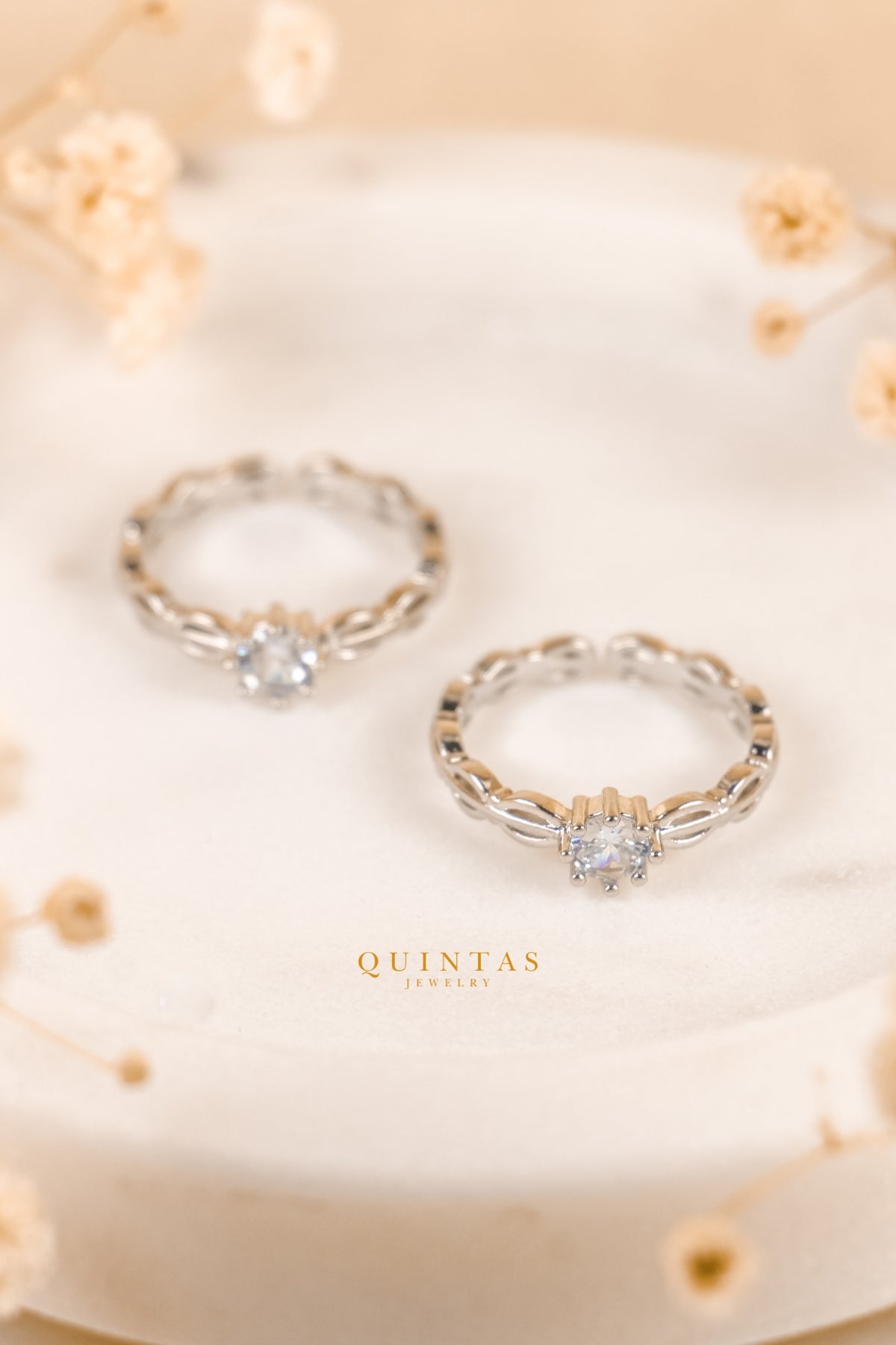Camila Diamond Silver Ring (Adjustable)