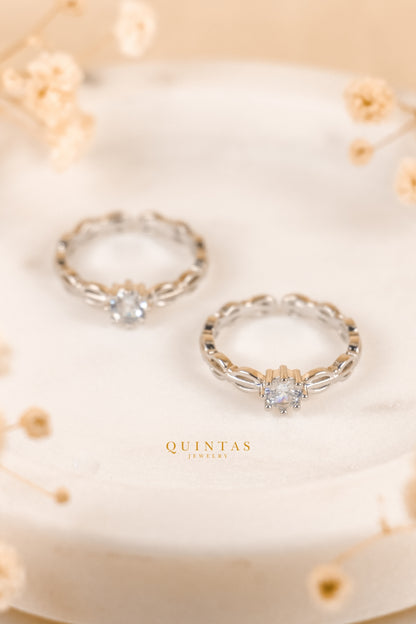 Camila Diamond Silver Ring (Adjustable)