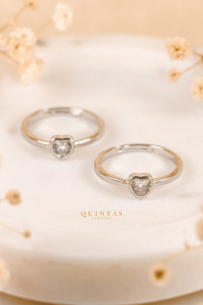 Alina Heart Silver Ring (Adjustable)