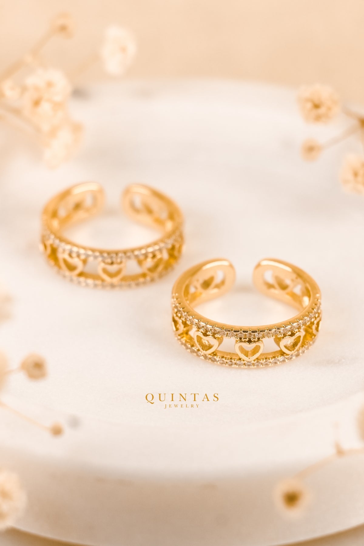 Valeria Heart Band Ring (Adjustable)