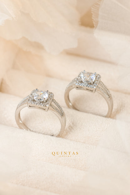 Anastacia Diamond Silver Ring (Adjustable)