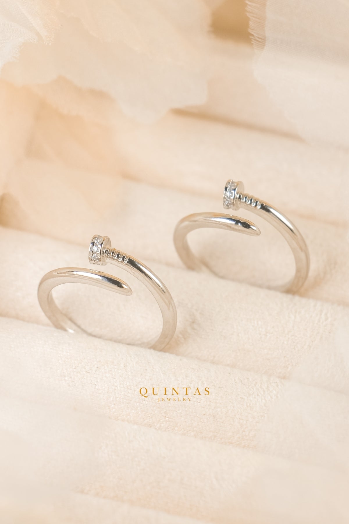 Minimalist Nail Silver Ring (Adjustable)