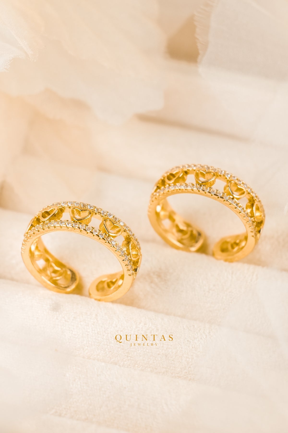 Valeria Heart Band Ring (Adjustable)