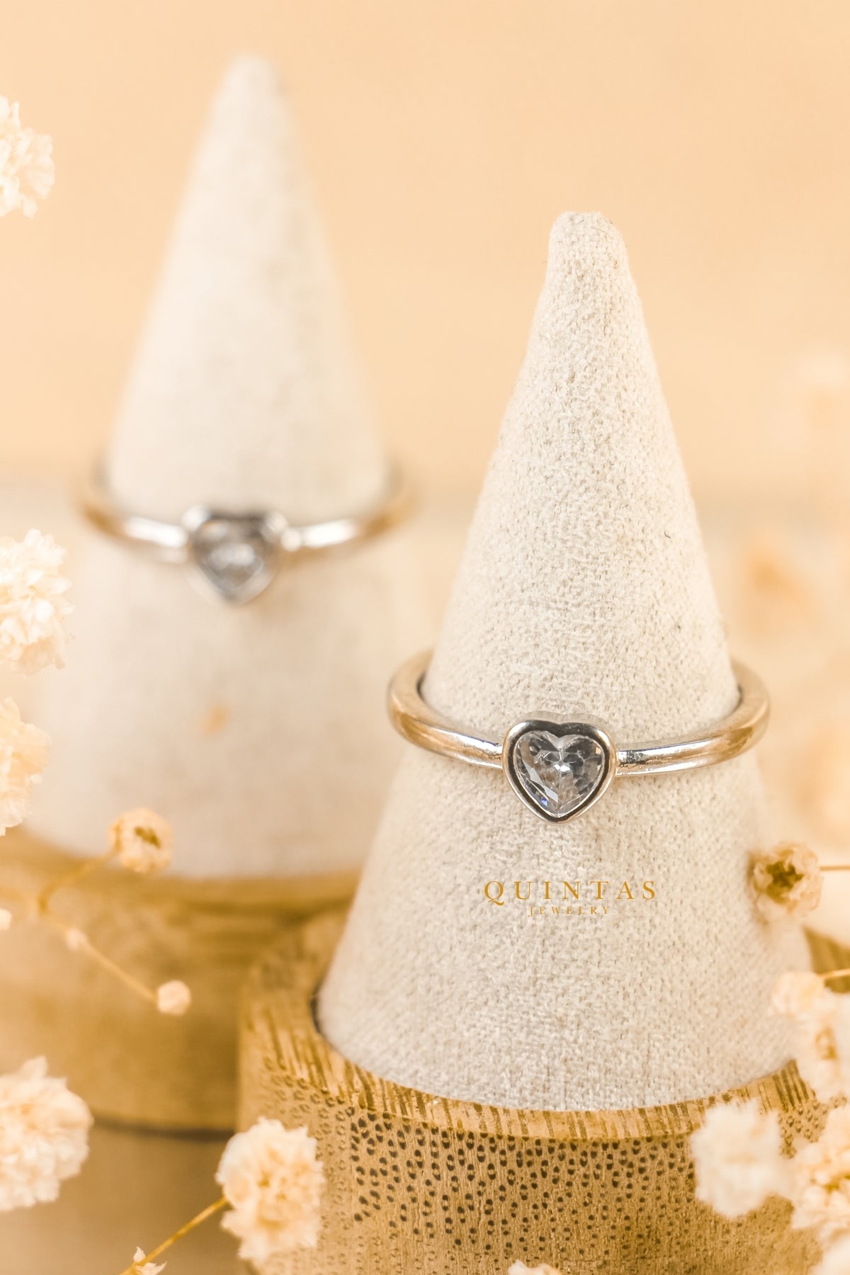Alina Heart Silver Ring (Adjustable)