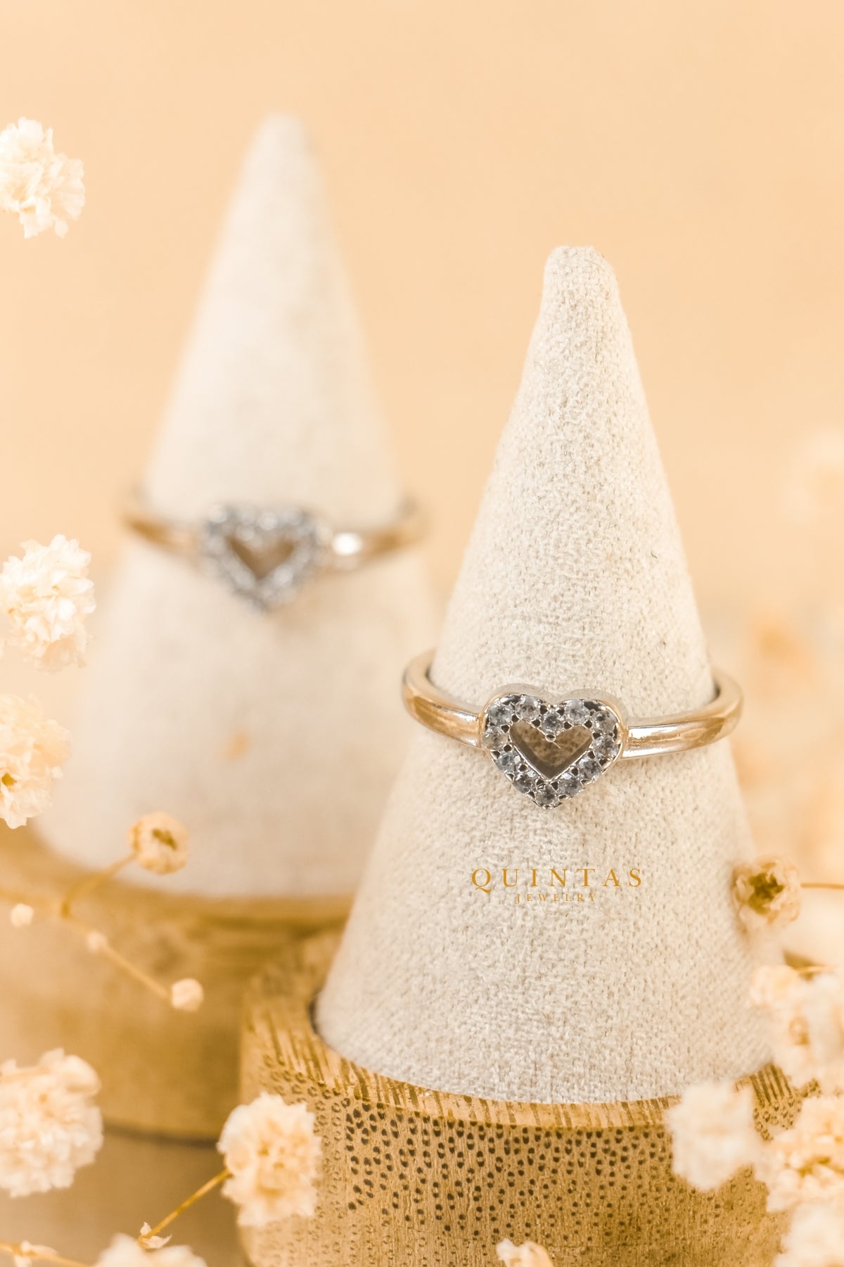 Amelia Heart Silver Ring (Adjustable)