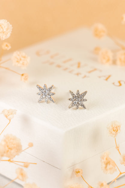Solana Star Silver Stud Earrings