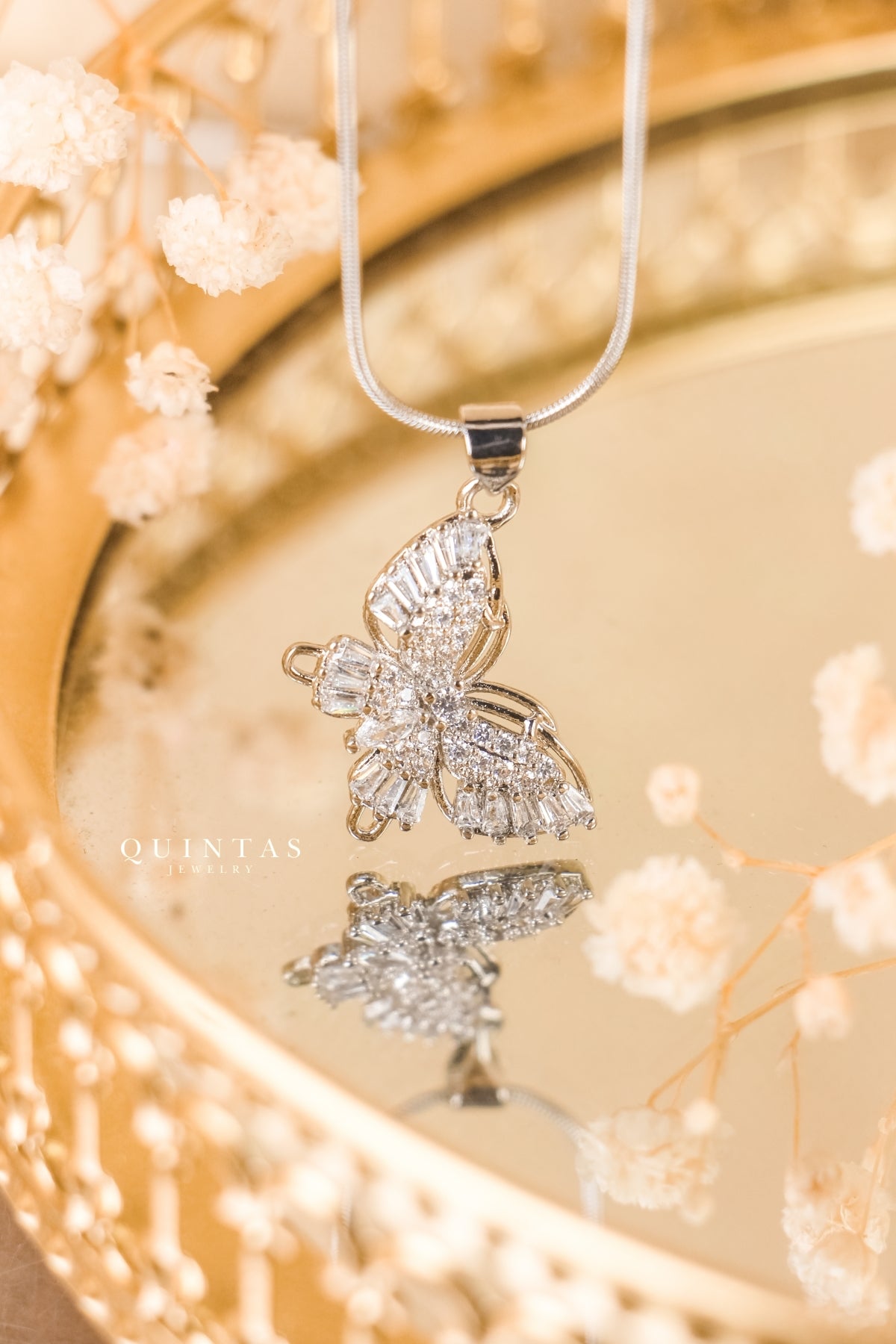 Celeste Butterfly Silver Necklace