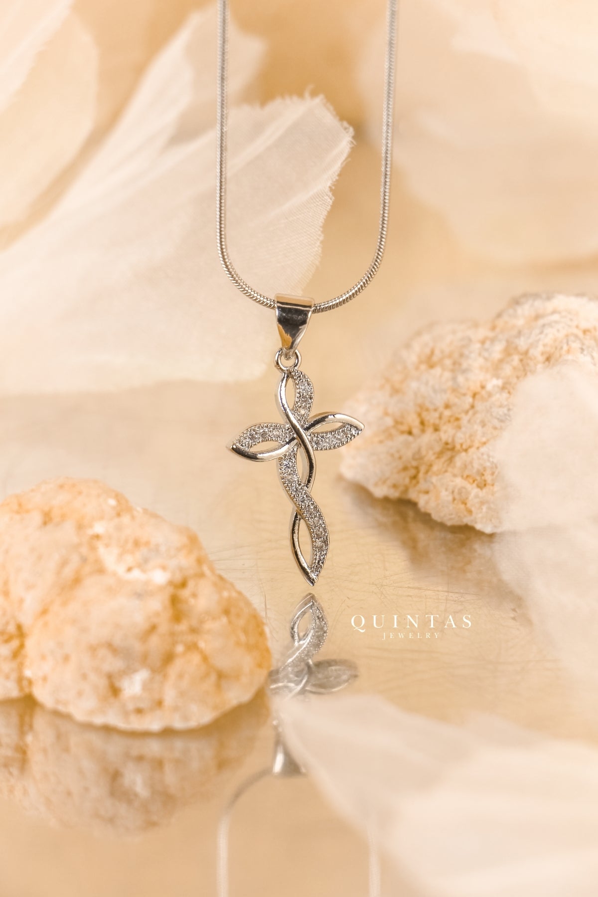 Devotion Diamond Cross Silver Necklace