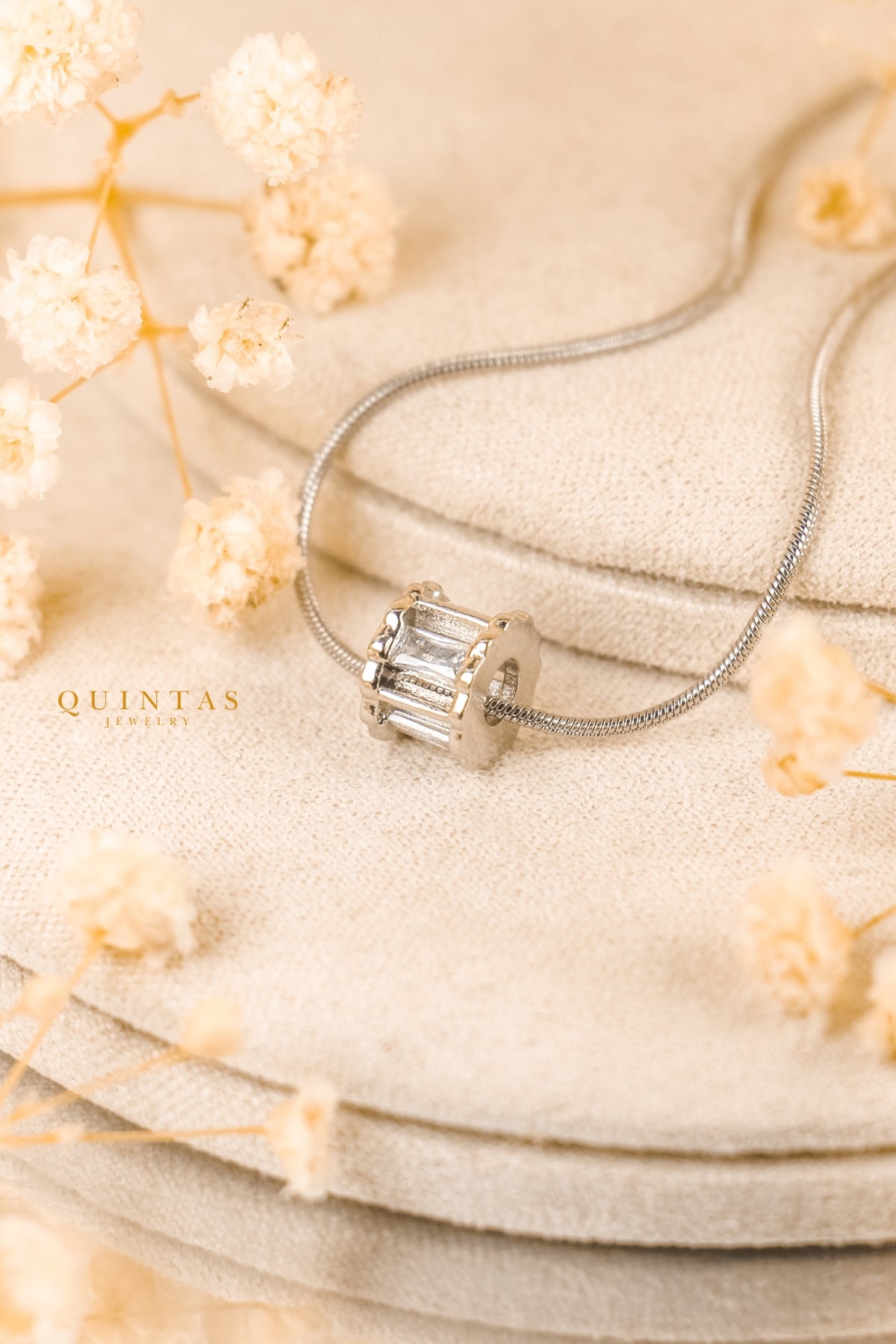 Luke Silver Barrel Necklace