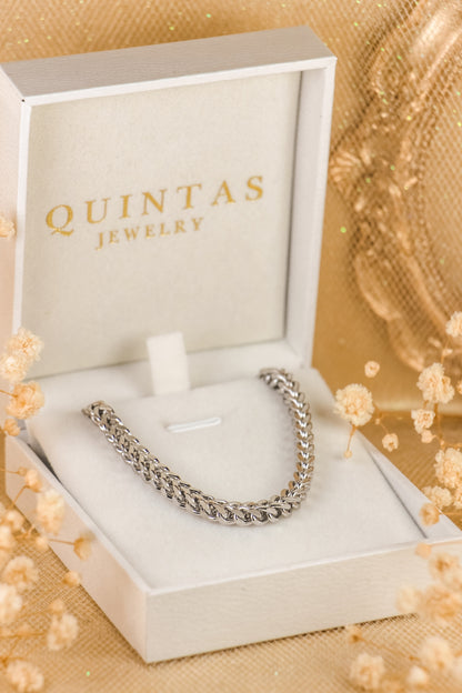 Square Cuban Silver Bracelet