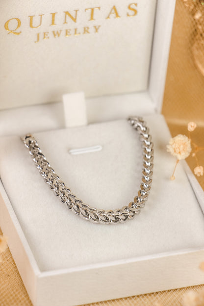 Square Cuban Silver Bracelet
