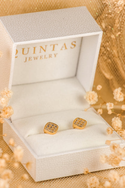 Luster Square Stud Earrings