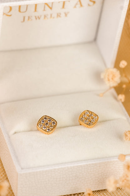 Luster Square Stud Earrings