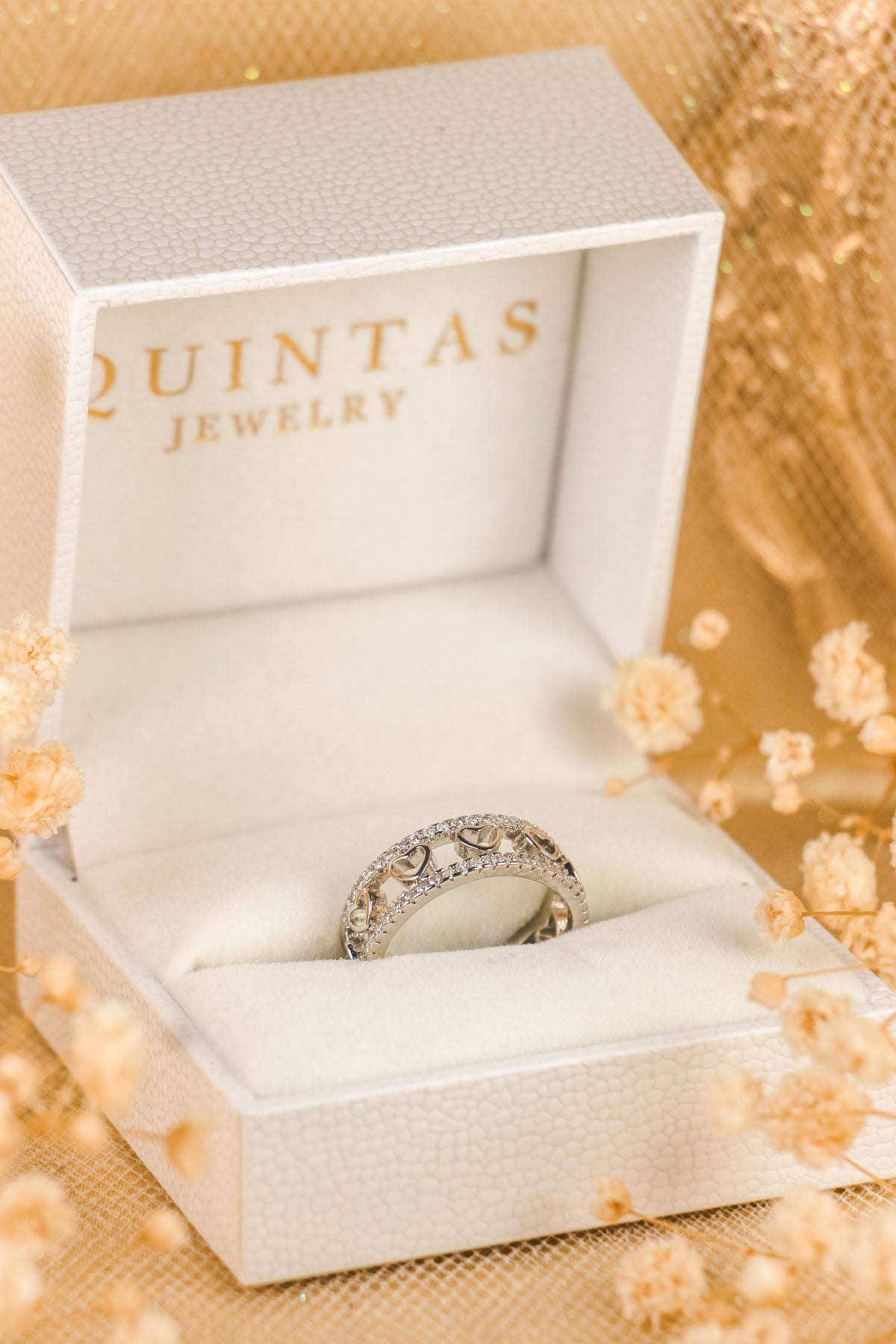 Valeria Silver Heart Ring (Adjustable)