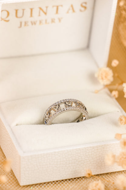 Valeria Silver Heart Ring (Adjustable)