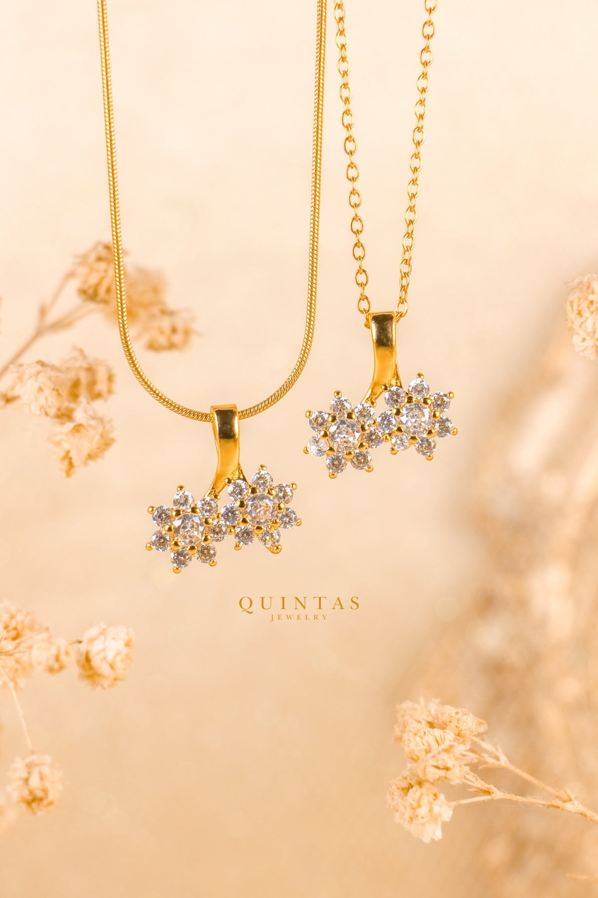 Twin Crystal Cherry Necklace