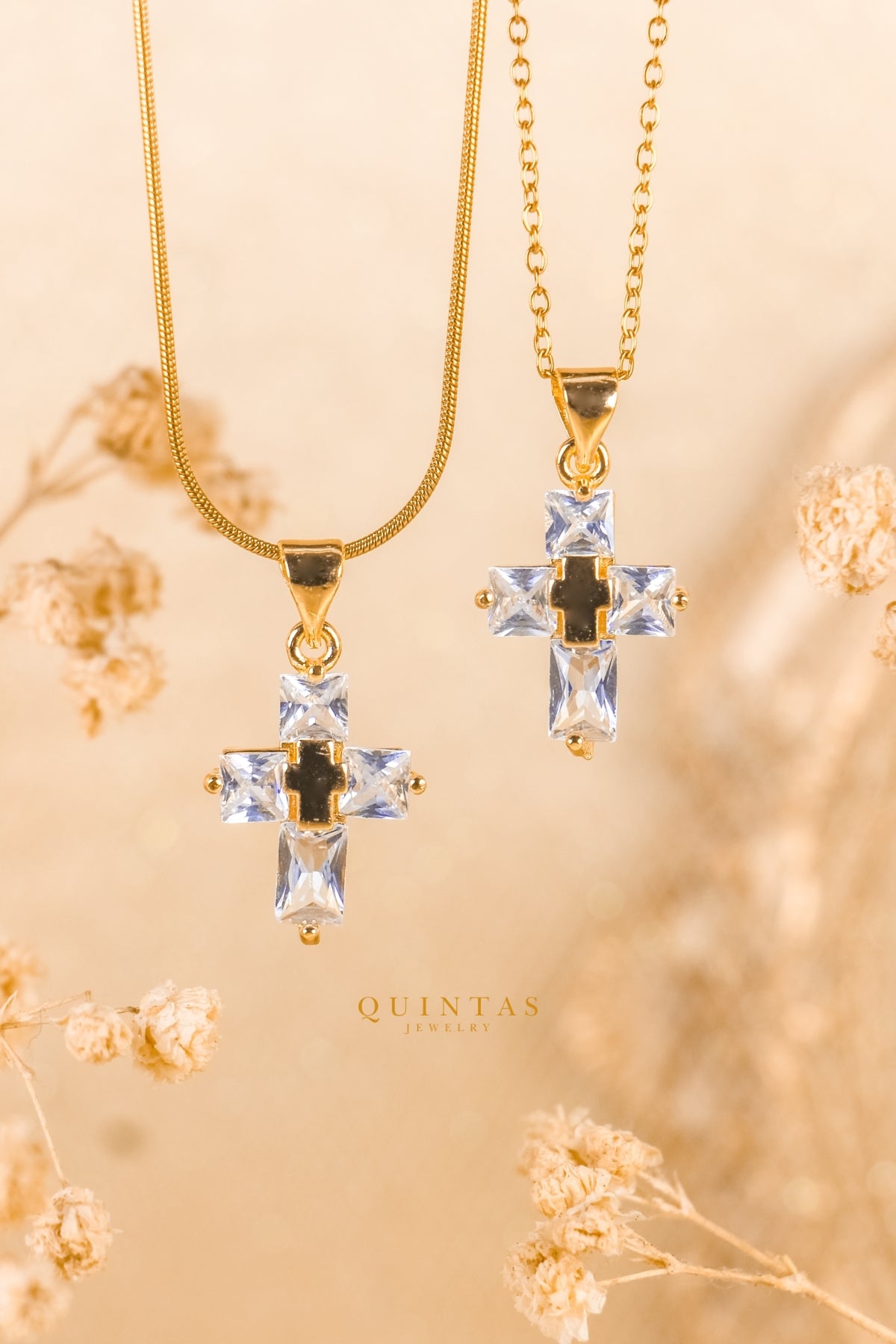 Luméa Crystal Cross Necklace