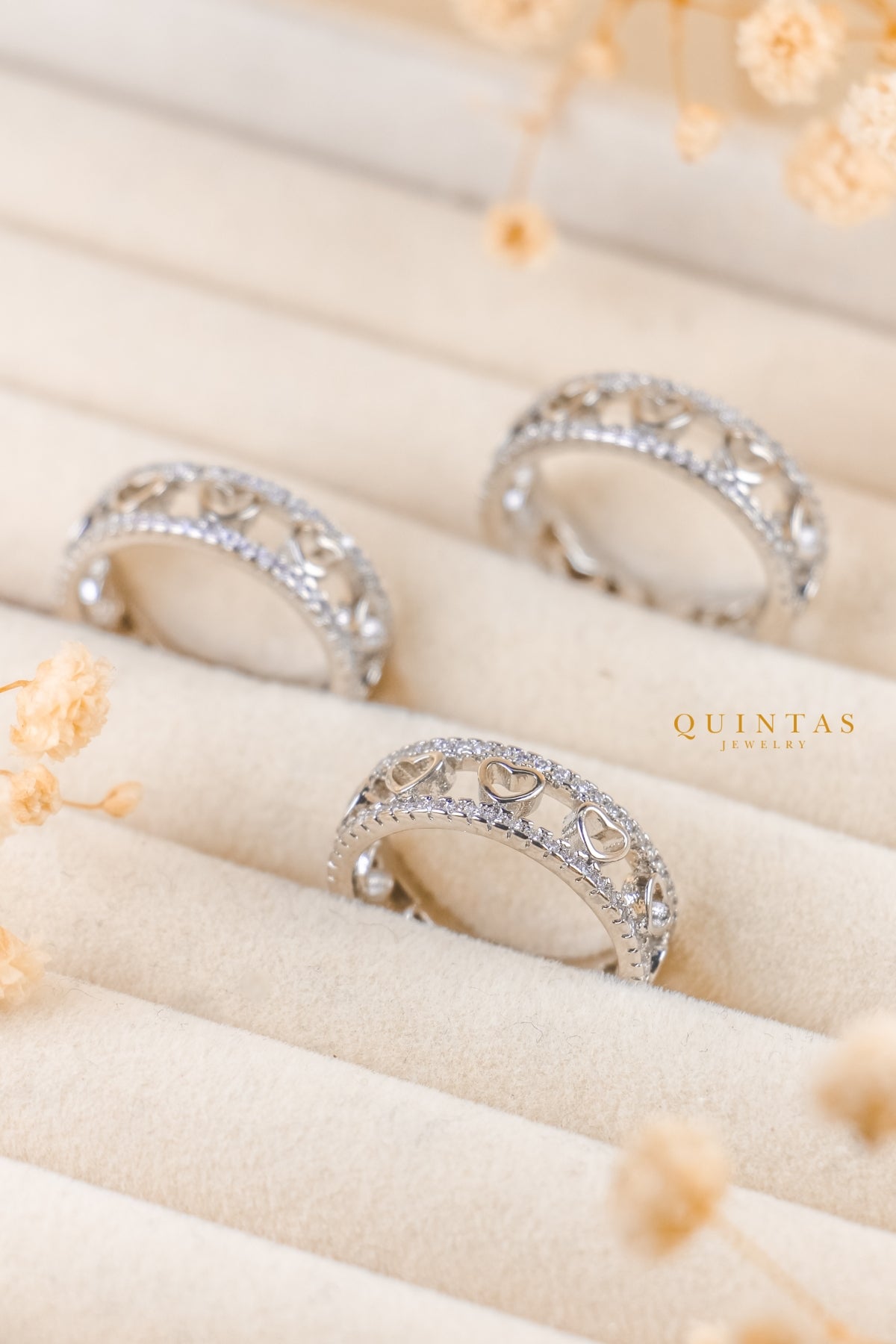 Valeria Silver Heart Ring (Adjustable)