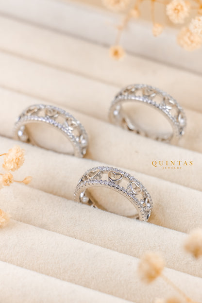Valeria Silver Heart Ring (Adjustable)