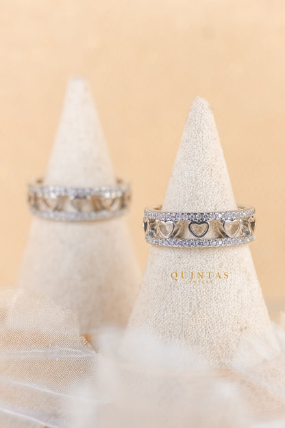 Valeria Silver Heart Ring (Adjustable)