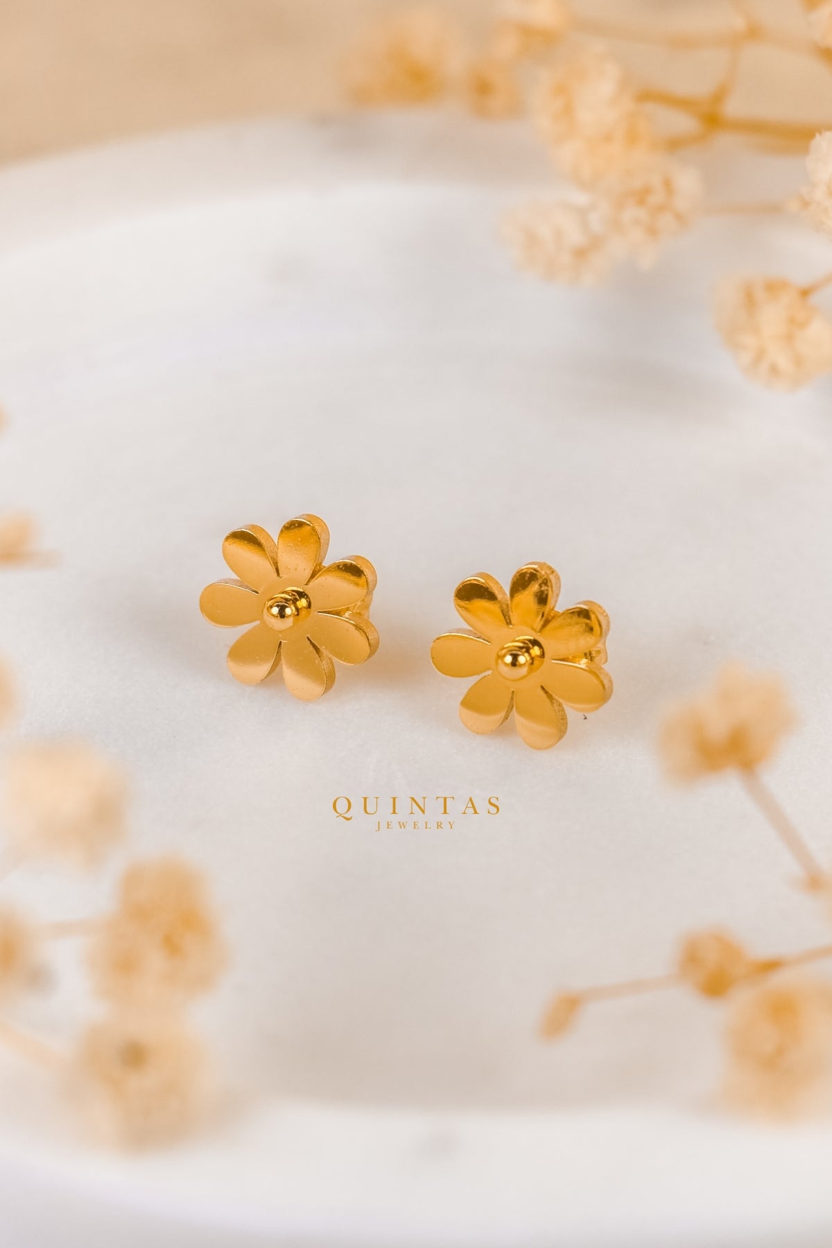Roselle Flower Stud Earrings