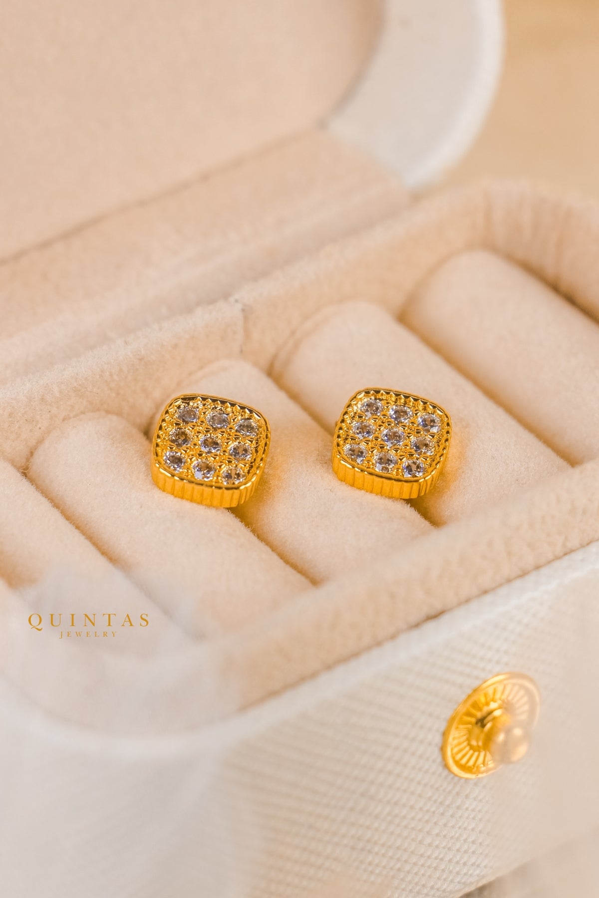 Luster Square Stud Earrings