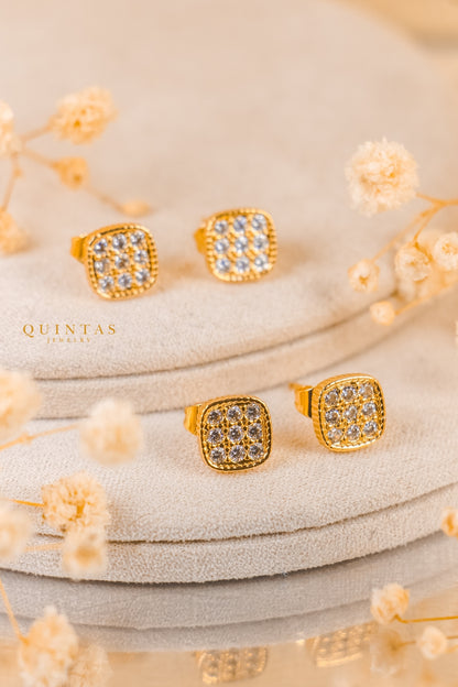 Luster Square Stud Earrings