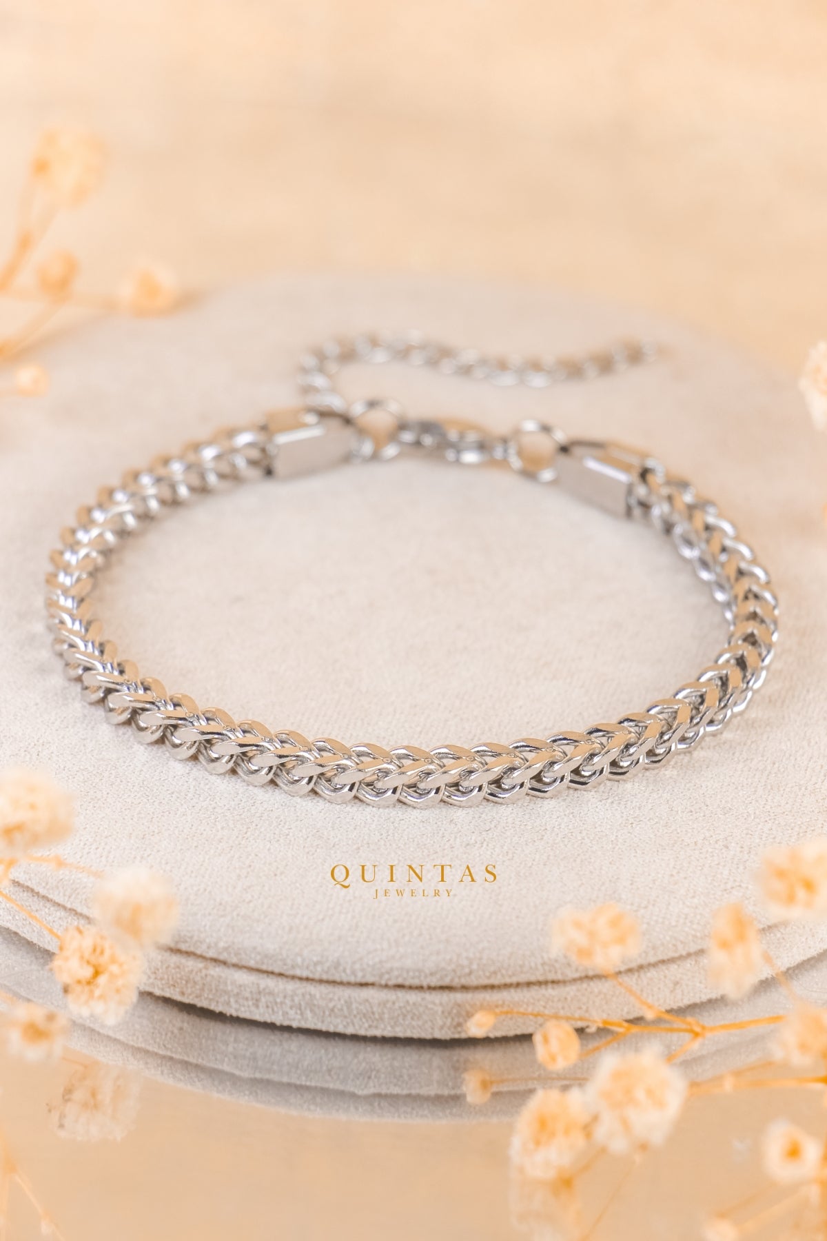 Square Cuban Silver Bracelet