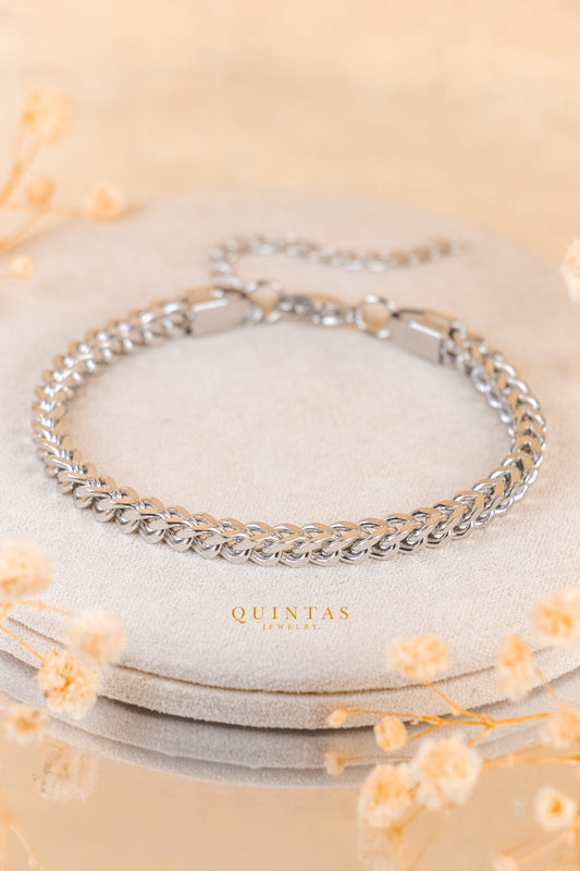Square Cuban Silver Bracelet