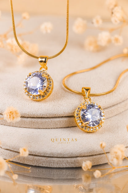 Solenne Diamond Halo Necklace
