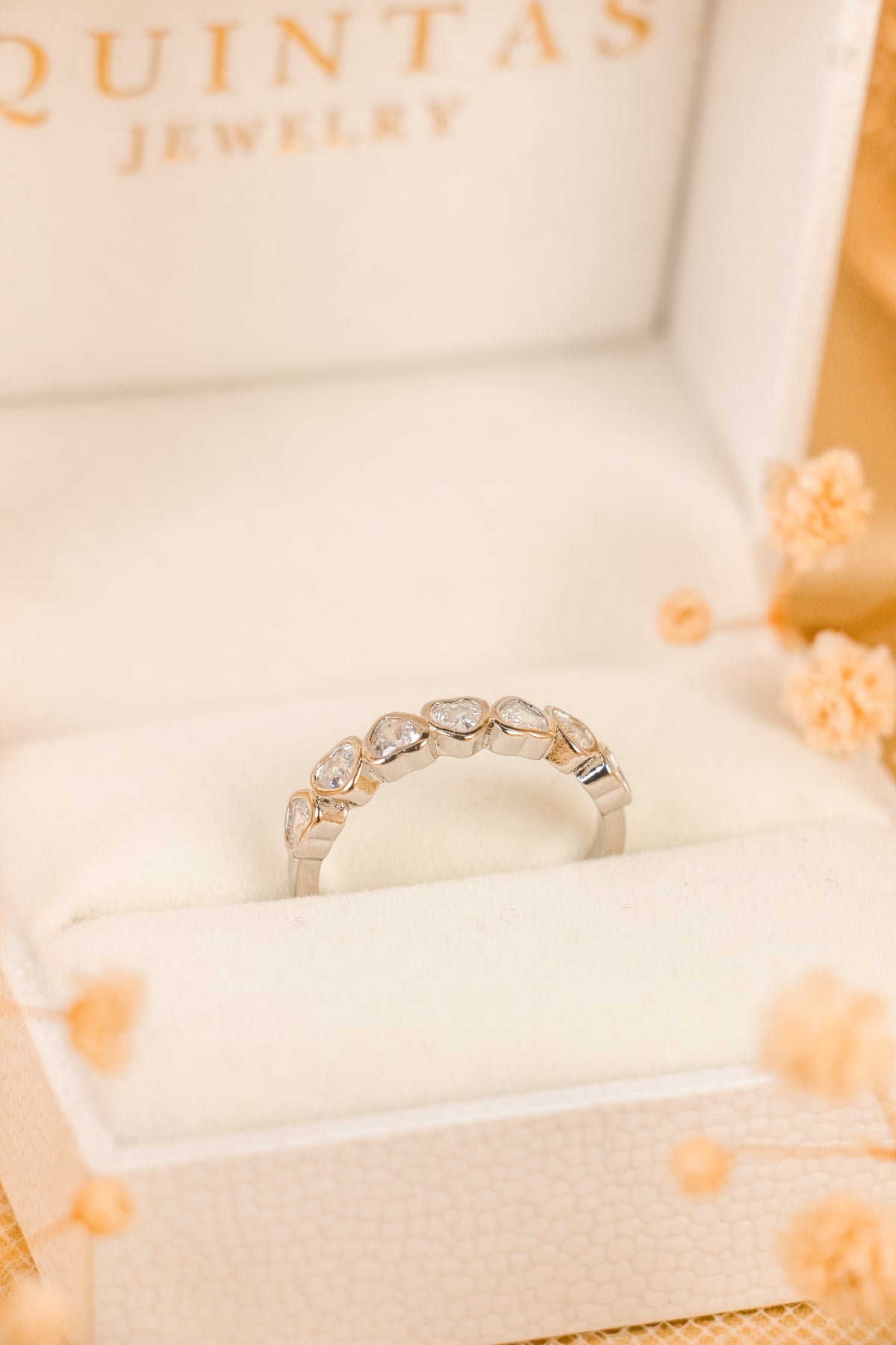 Atalia Forever Hearts Silver Ring (Adjustable)