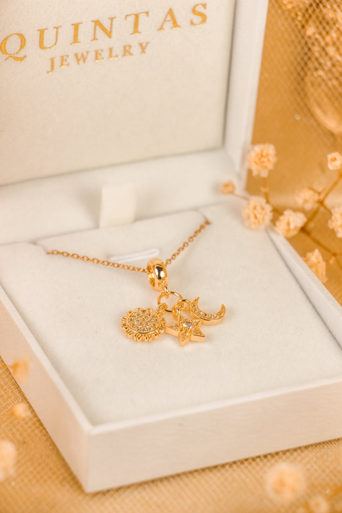 Sun, Moon, and Star Necklace