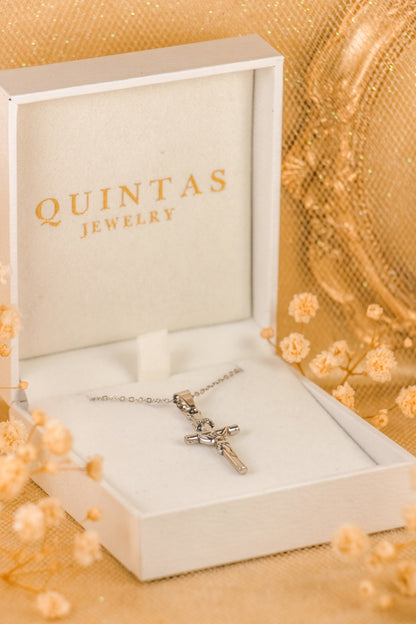 Jesus Crucifix Silver Necklace