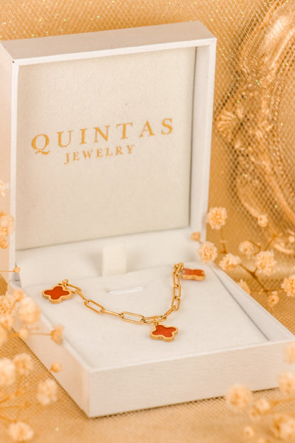 Scarlet Red Clover Bracelet