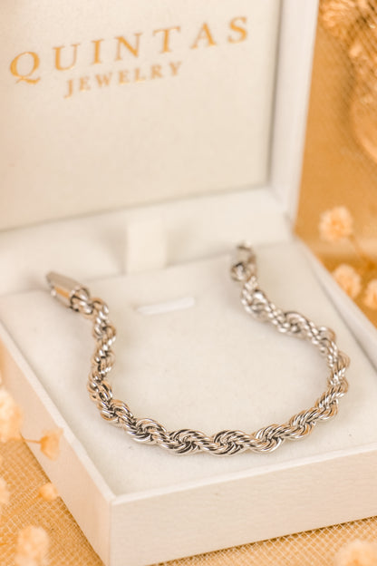Matteo Silver Rope Bracelet