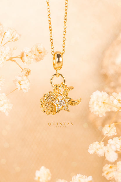 Sun, Moon, and Star Necklace