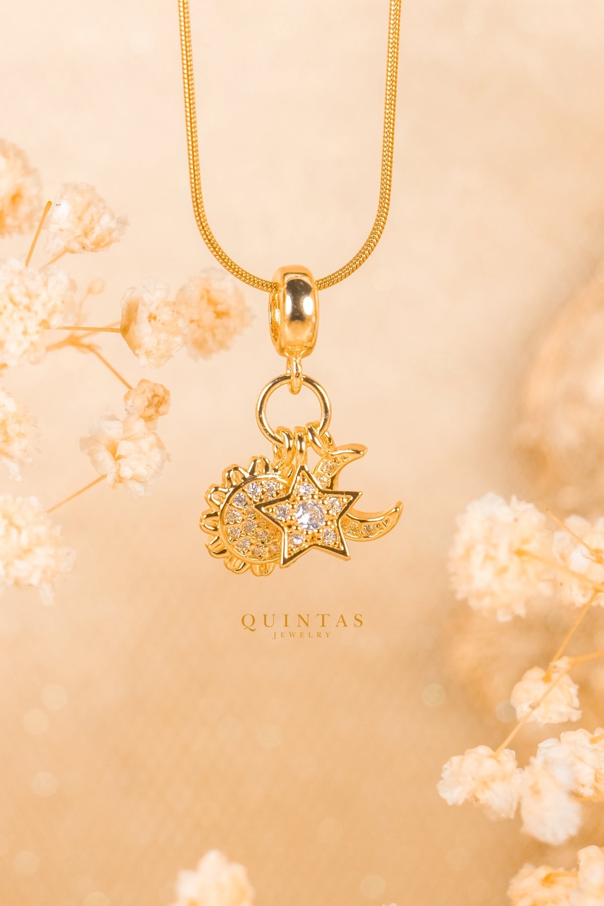 Sun, Moon, and Star Necklace