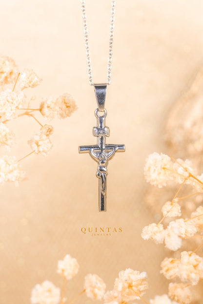 Jesus Crucifix Silver Necklace