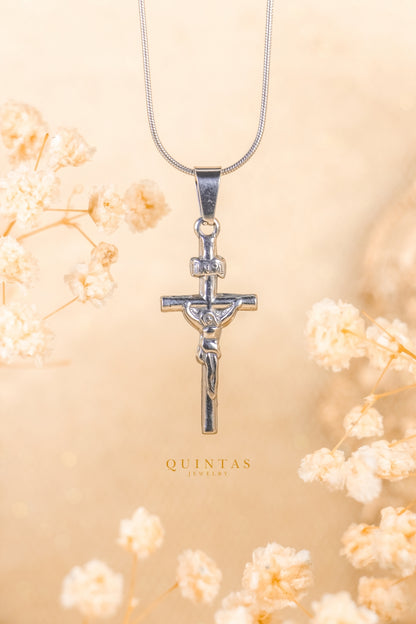 Jesus Crucifix Silver Necklace