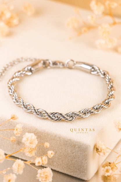 Matteo Silver Rope Bracelet