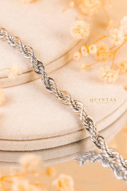 Matteo Silver Rope Bracelet