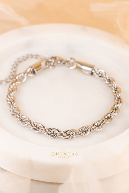 Matteo Silver Rope Bracelet