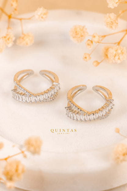 Elena Baguette Silver Infinity Ring (Adjustable)