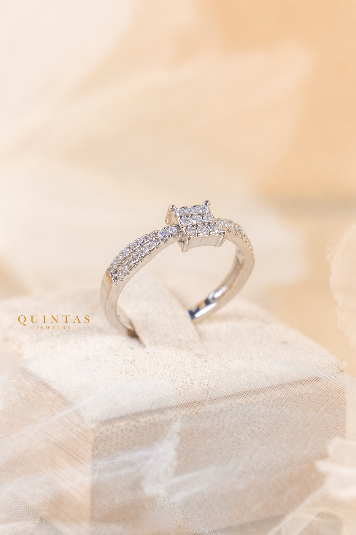 Alessia Princess Silver Ring (Adjustable)