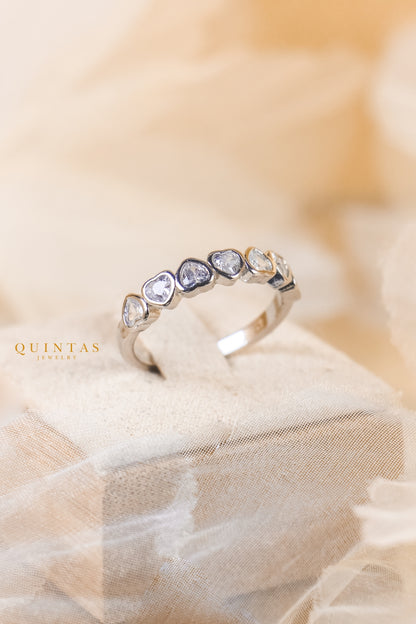 Atalia Forever Hearts Silver Ring (Adjustable)