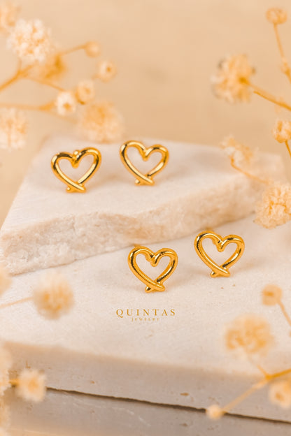 Lovie Heart Stud Earrings
