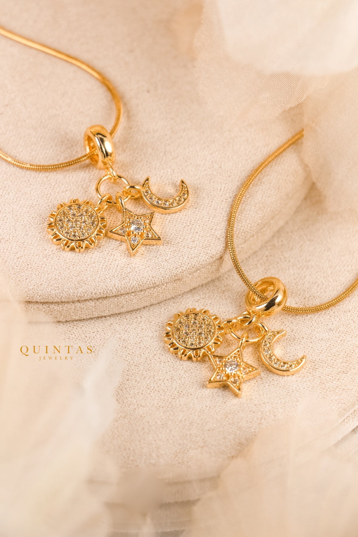 Sun, Moon, and Star Necklace
