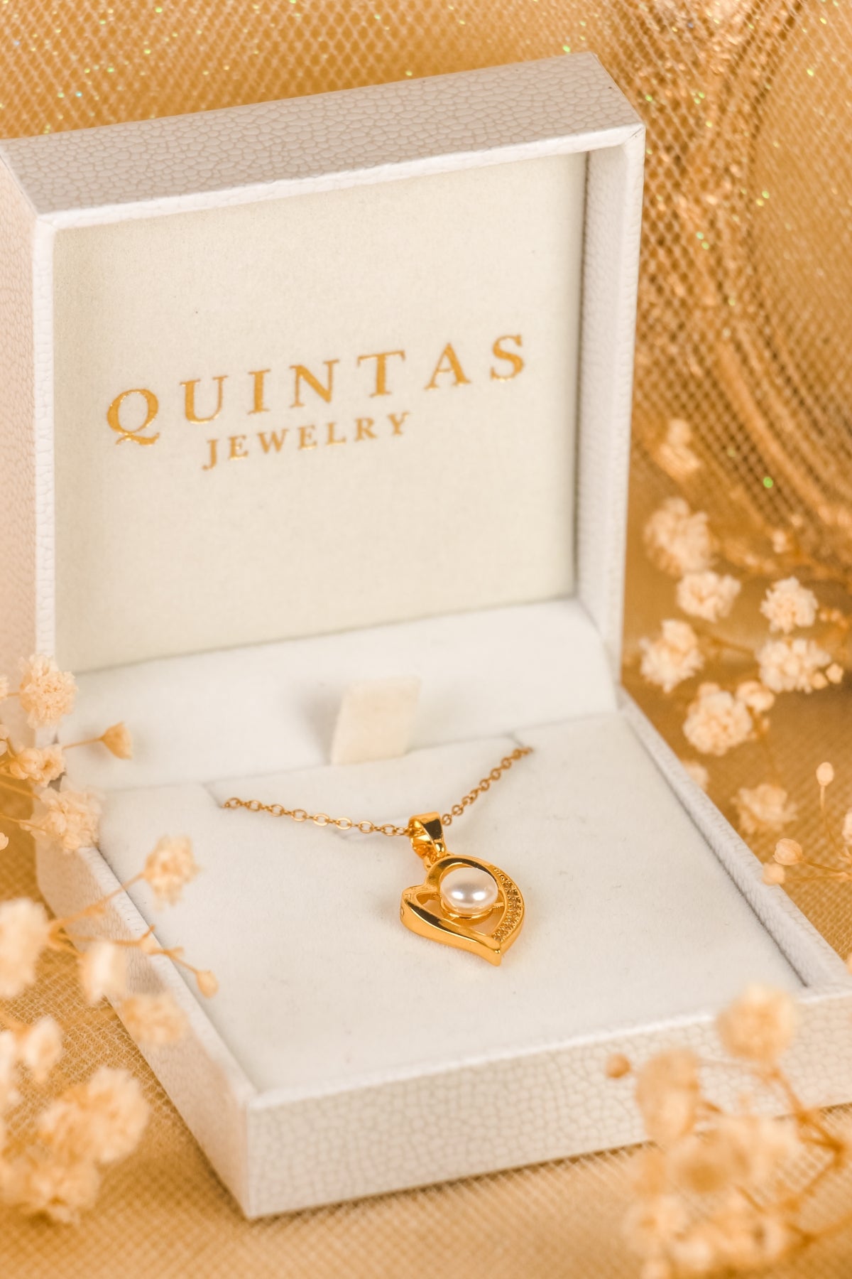 Solana Heart Pearl Necklace