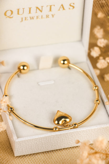Aurora Heart Bangle Bracelet